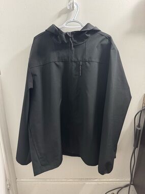 Athletic Works Black Hooded Windbreaker Jacket